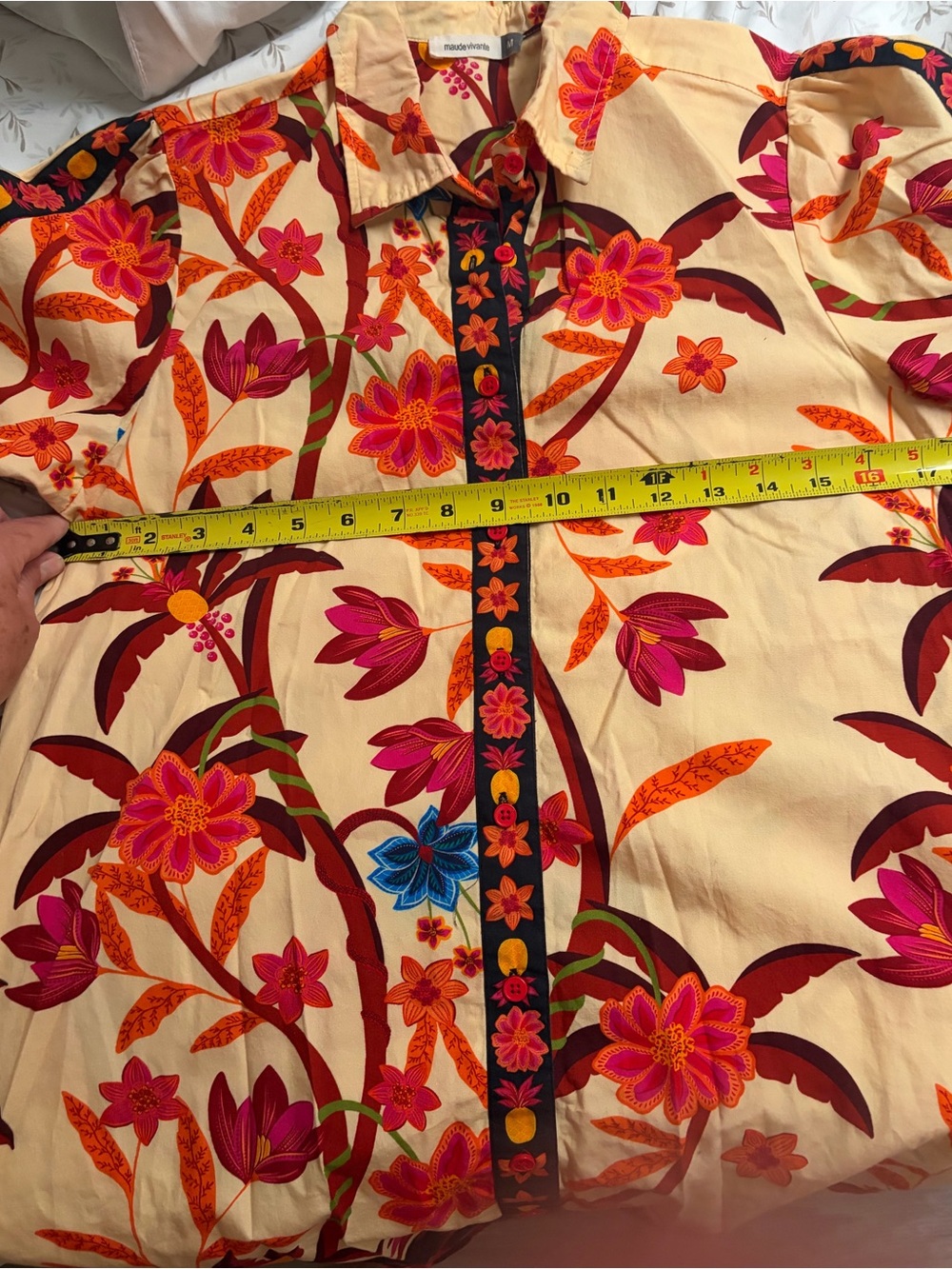 Maude Vivante Ava Dress - size Medium Floral Button-Front Tunic Dress . Gorgeous - Picture 10 of 10